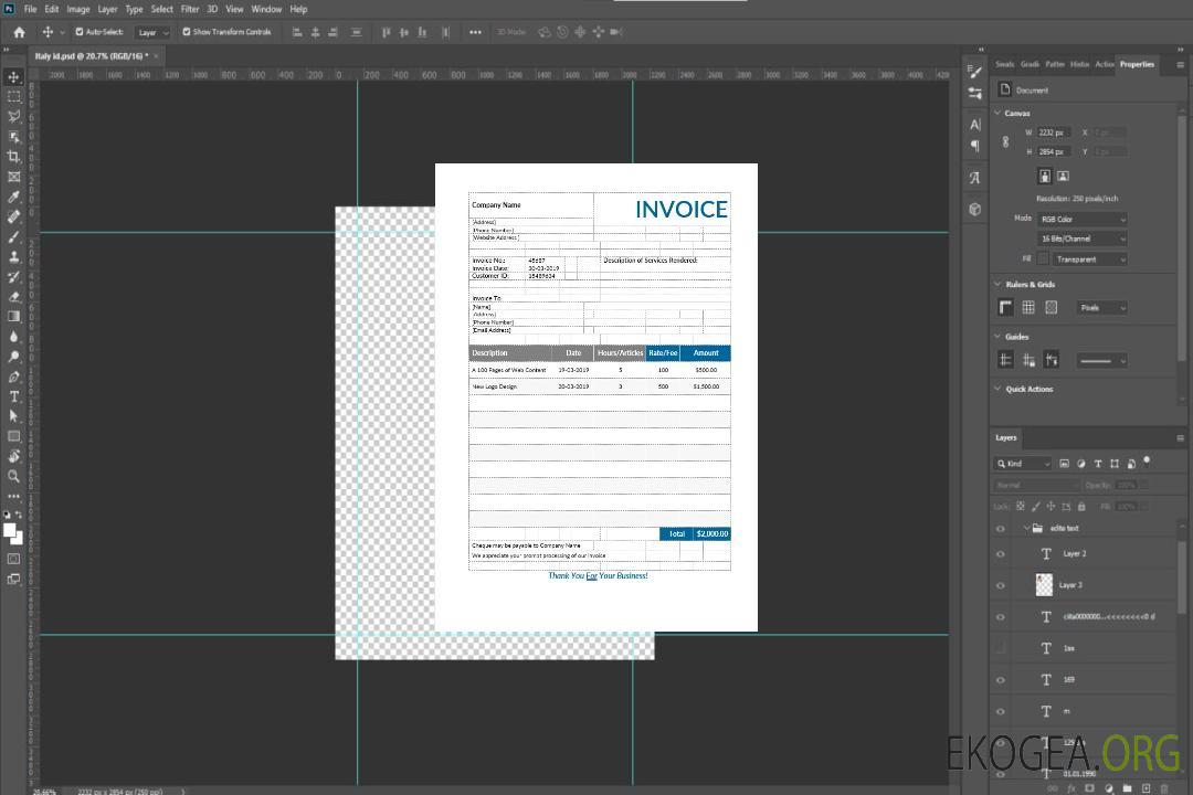 Modèle de facture de rédacteur indépendant template